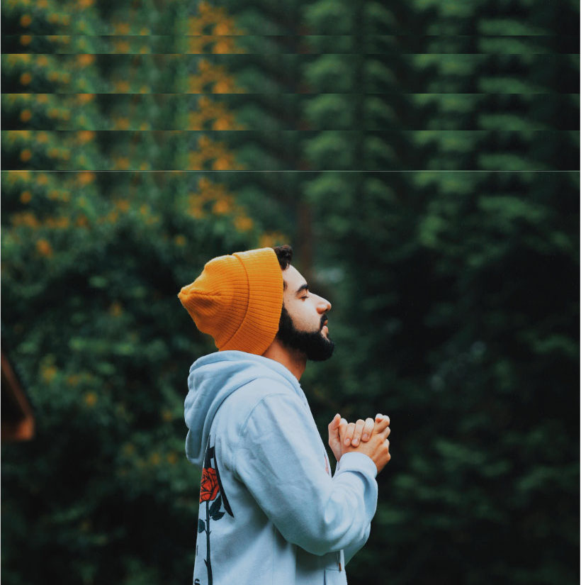 A man praying standing