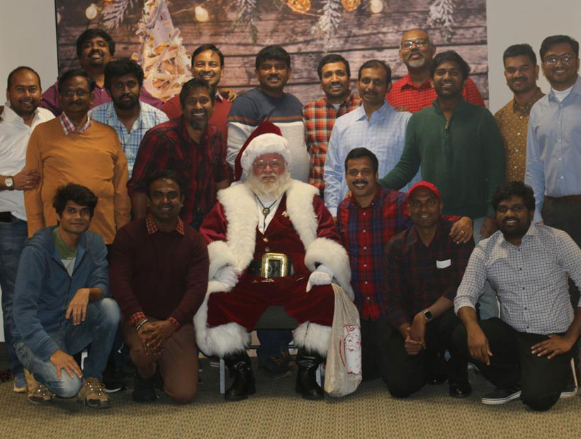 Men's group during Christmas with SANTA