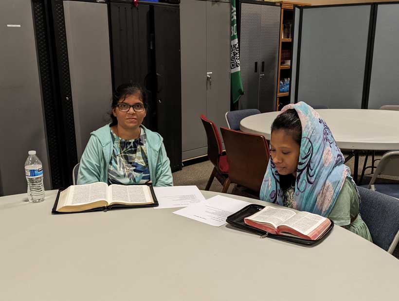 Women studying Bible